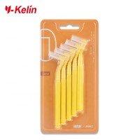 Y-Kelin L-shaped Inter-dental Brush 0.6-1.0mm 10 pcs/card 5 size and color option